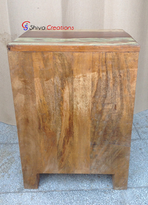 Mesita de noche de madera recuperada desgastada rústica al por mayor a granel mesita de noche - Product Image 4