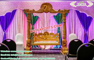 Indian Wedding Gold Stage Swings <b>Mehndi</b> Stage <b>Decoration</b> With Swing Wedding Stage Metal Swing Traditional <b>Decoration</b> Malaysia uk - Product Image 3