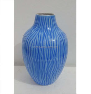 Fabricant fiable de la dernière conception de la décoration intérieure de qualité supérieure VASE DE FLEUR EN FER ÉMAILLÉ BLEU - Product Image 1