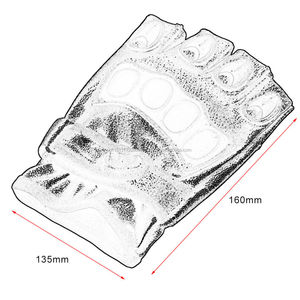 Guantes tácticos de cuero con logo personalizado, venta al por mayor, de medio dedo, resistentes al corte, para caza, negro, para nudillos duros - Product Image 6