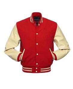 Chaqueta de cuero para hombre, chaqueta de béisbol de lana con manga de cuero, calidad personalizada, Lisa - Product Image 5