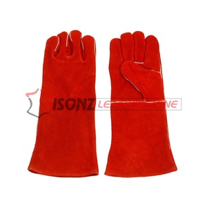 Gants de soudage TIG en cuir véritable résistants à la chaleur et anti-chocs/anti-dérapants - Product Image 1