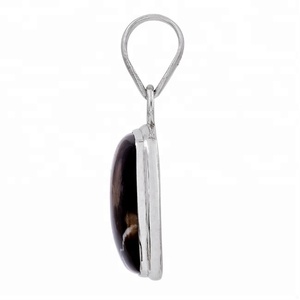 Ajuste de bisel clásico forma rectangular cebra jaspe 925 colgante de plata esterlina regalo de boda de moda para fiestas - Product Image 2