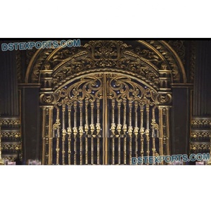 Marco de puerta de escenario para boda antigua, Panel de fibra para boda, con aspecto metálico, Rajawada - Product Image 1