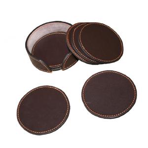 Posavasos de cuero genuino para tazas con soporte utilizado en el hogar/oficina/Hotel - Product Image 1