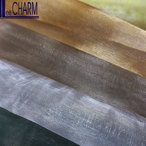 LCGV Taiwan 100% Nylon tissé uni léger mariage décoratif drapé cristal organza rideau tissu - Product Image 2