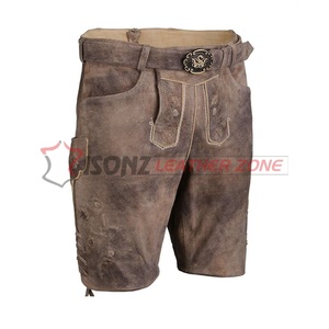 Pantalones Lederhosen Bávaros de Diseño Vintage 2026, Elegantes Pantalones Lederhosen para Hombre con Tirantes, Tradicionales Alemanes Trachten de Piel de Becerro - Product Image 1