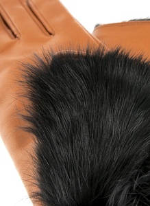 Guantes de cuero de Invierno para mujer con puños de piel Clásica Pantalla táctil de piel de cordero Compatible Elegante y cálido - Product Image 5