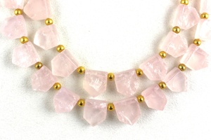 Piedras preciosas sueltas cortadas con estilo al por mayor, forma de Pentágono, Piedra Rosa de cuarzo rosa en bruto Natural para la fabricación de joyas - Product Image 3