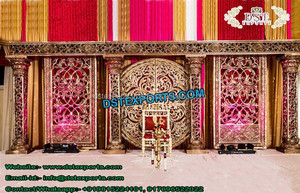 Modern Indian Theme Fiber Paisley Stage <b>Props</b> for Wedding & <b>Party</b> LED Backdrop & Decorations Event Stage Backdrop Design USA - Product Image 3