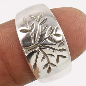 Anillo de árbol de la vida de diseño único, joyería de plata de ley 925 hecha a mano, anillos Eternity Vermeil para mujer y Niña - Product Image 2