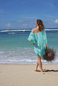 Robe de plage à volants pour femmes, motif Floral mexicain, brodée, épaules dénudées, à col, tunique avec pompon, nouvelle collection - Product Image 3