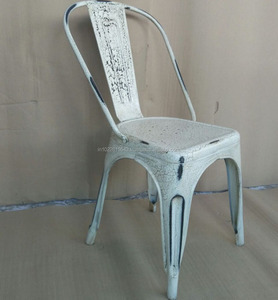 Silla de café de metal de estilo moderno con acabado craquelado Muebles de restaurante hechos de hierro - Product Image 1