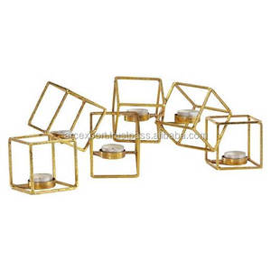 Portavelas de luz de té de hierro con cubo cuadrado de diseño clásico, portavelas de Material metálico de la más alta calidad para accesorios de iluminación - Product Image 1