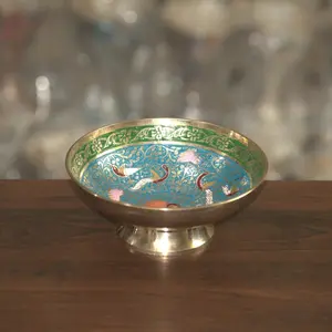 황동 다목적 그릇 공작 Minakari 독특한 디자인 화려한