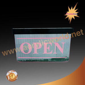 Señal LED abierta con base de aluminio, borde acrílico iluminado, señal abierta - Product Image 4
