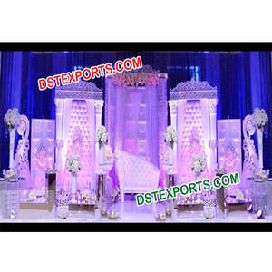 ชุดรูปแบบภาษาอังกฤษที่สวยงามตกแต่งเวทีแต่งงานเวทีแต่งงานตกแต่งเสาขั้นตอนการรับสัญญาณผู้ผลิต - Product Image 1