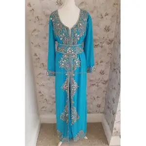 Venta caliente Dubai Farasha Kaftan musulmanes ropa islámica las mujeres ropa de moda vestido