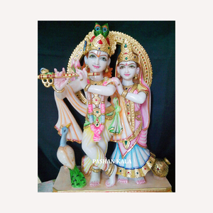 Estatua de mármol Radha Krishna, Moorti, Radhika, Rani y Kanha Ji, hecha a mano por el nuevo diseñador de la India - Product Image 1