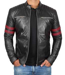 Veste en cuir de mouton souple 100% cuir, créez votre propre marque de veste en cuir/ Veste en cuir noir pour homme - Product Image 2