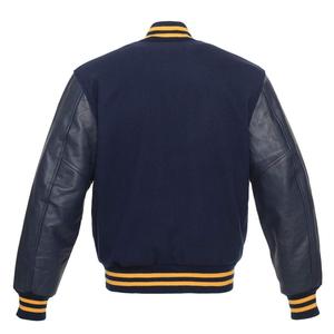 Chaqueta Varsity de lana para hombre, chaqueta de béisbol personalizada, de manga de cuero - Product Image 6