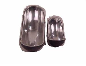 Tazón para servir ensalada de aluminio pulido con espejo, Material de PC esmaltado con superficie exterior de cuero para catering, uso doméstico - Product Image 1