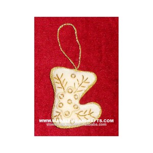 Adorno Navideño Colgante, Adornos Bordados a Mano con Hilo Zari - Product Image 1