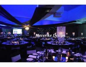 Candelabro colgante decorativo de lujo con cuentas de cristal, mesa de boda, centro de mesa, elevador y vela superior chapada en plata - Product Image 3