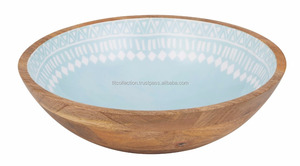 Cuenco de madera y esmalte para ensalada, estilo inspirado en Marruecos - Product Image 6
