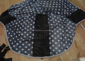 Tapis anti-mouches d'été pour chevaux avec motif étoile Col intégral imprimé en tissu ripstop imperméable Filet de coton Filet de confort pour mouches - Product Image 3