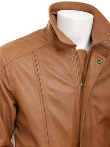 Chaqueta Bomber Clásica Casual Retro de Cuero Italiano Marrón para Hombre, Calidad Premium - Product Image 4