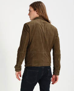 Chaqueta de Motociclista de Cuero de Gamuza Genuina Personalizada de Alta Calidad con Nuevo Diseño, Chaqueta Cortavientos Ecológica y Elegante para Hombre - Product Image 2