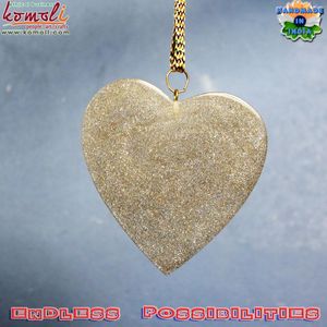 Adornos de Navidad de resina acrílica hechos a mano, corazón de mármol y vidrio plano verde, adornos de Navidad - Product Image 3