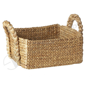 Handmade Eco-Friendly Water Hyacinth <b>Storage</b> <b>Basket</b> Handle Dyed Bottom Set 3 Multifunction <b>for</b> Clothing Laundry Use Made Vietnam - Product Image 5