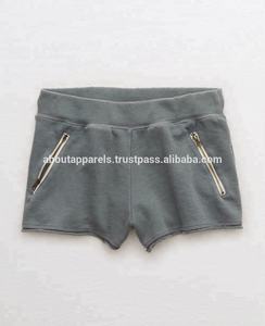 New Trendy Fashion Custom <b>Women</b> Plain Wholesale Blank Sweat <b>Shorts</b>, <b>Women</b> Gym Charcoal Fleece Zipper Pocket <b>Short</b> - Product Image 2