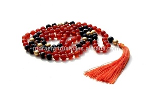 กำไลข้อมือหินโมราแดงทำด้วยมือสร้อยคอ108มาลาคริสตัลบำบัดทำจากเพิร์ลเพิร์ทโยคะสมาธิ - Product Image 5