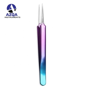 แหนบต่อขนตาแบบโค้งหลากสี ทำจากสแตนเลส ปลายเรียบ สำหรับมืออาชีพและใช้ในบ้าน - Product Image 3