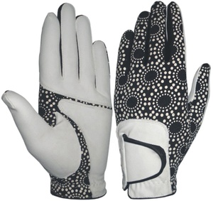 Guantes de golf de alta calidad personalizados de cuero artificial combinado con guantes de golf elásticos guantes deportivos al por mayor - Product Image 1