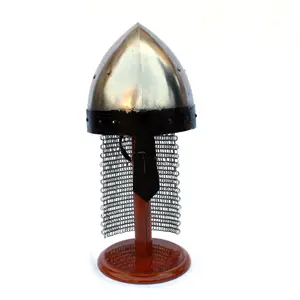 Alta calidad venta Medieval antiguas Vintage Camail Aventail Viking portátil casco con la nariz guardia SAIWH913 - Product Image 1