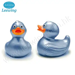 Unique Gift Idea Promotional Bath Toys for Kids Plastic PVC Vinyl Squeaky Robot Shape Logo Printed Custom Rubber Duck Silver