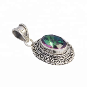 Venta caliente diseño clásico sólido 925 joyería de moda de plata esterlina colgante de cuarzo místico joyería fina colgantes y dijes - Product Image 2