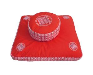 Ensemble de yoga zabuton et zafu fait à la main sur mesure brodé dans un style uni - Product Image 6