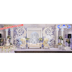 ชุดเวทีแต่งงานสไตล์บอสตันบอลลีวูดล่าสุดฉากหลังรูปดอกไม้พร้อมไฟ LED สำหรับต้อนรับงานปาร์ตี้ - Product Image 1