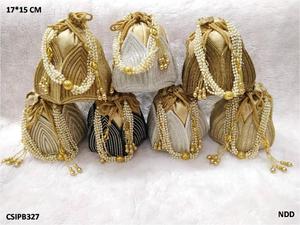 Handled Assorted Lotus <b>Potli</b> <b>Bags</b> Indian <b>Potli</b> <b>Bag</b> Flower Shaped Drawstring Purse - Product Image 3
