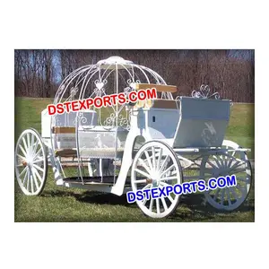 Chariot à cendrillon de mariage nigérian, accessoire de princesse, blanc, pour randonnée, mariage, - Product Image 1