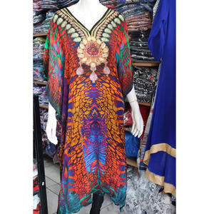 Vestido caftán de poliéster para mujer, estampado Digital, novedad de 2019 - Product Image 1