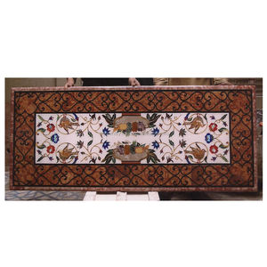 N ° 1 mayorista y exportador de indio hecho a mano Multicolor Rectangular forma recién hecho a mano Pietra Dura flor incrustaciones mesa de trabajo - Product Image 1