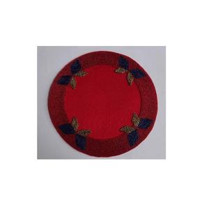 Napperons en perles de verre de haute qualité de forme ronde à quatre motifs de papillons et de couleur rouge disponibles dans plus de couleurs et de motifs - Product Image 2