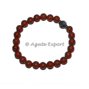 Wholesale Beaded Red Jasper <b>Bracelets</b> with Gold Plating Classic Hook Shape Agate Main Stone for Gifts and Anniversaries - Product Image 1