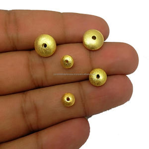 Colgante de cuentas Rondelle de cobre chapado en oro cepillado - Product Image 3
